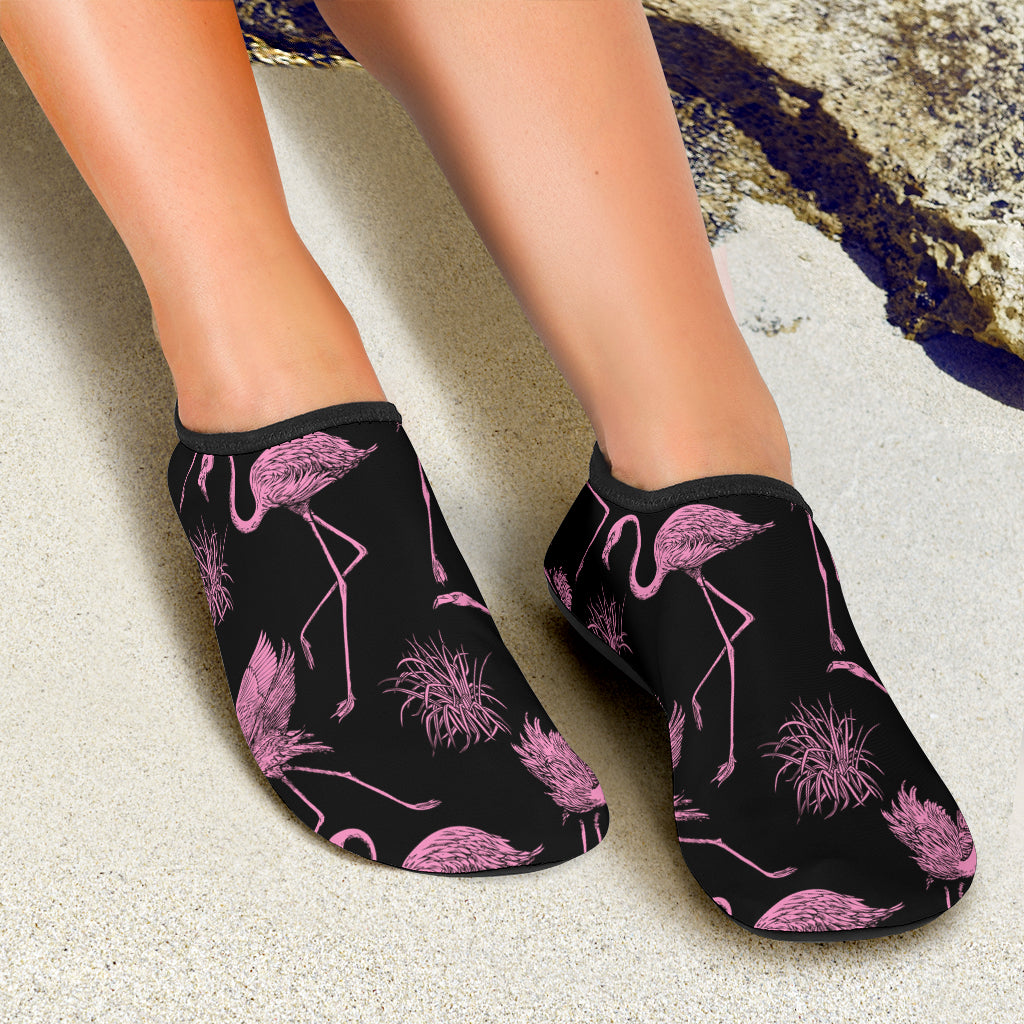 Flamingo Pink Print Pattern Aqua Water Shoes