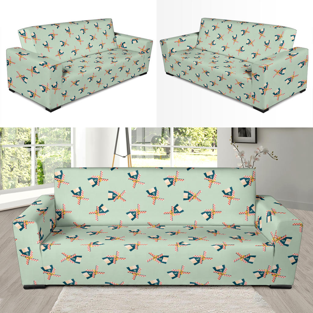 Windmill Pattern Print Design 02 Sofa Slipcover