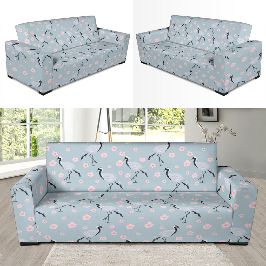 Sakura Bird Print Design LKS304 Sofa Slipcover