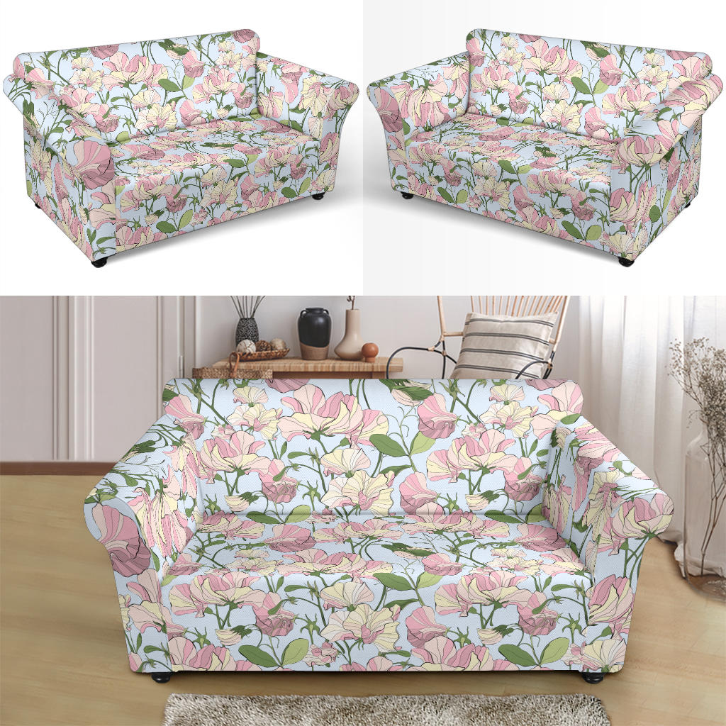 Sweet Pea Print Design LKS304 Loveseat Couch Slipcover