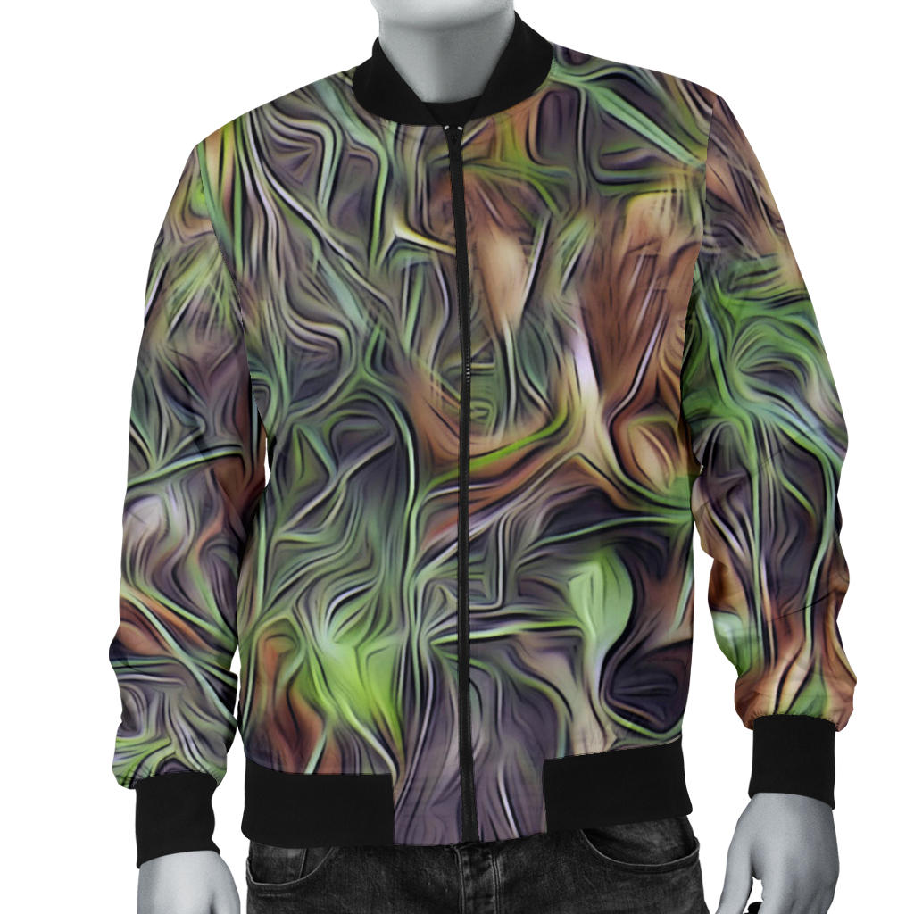 Camouflage Realistic Tree Print Men Bomber Jacket