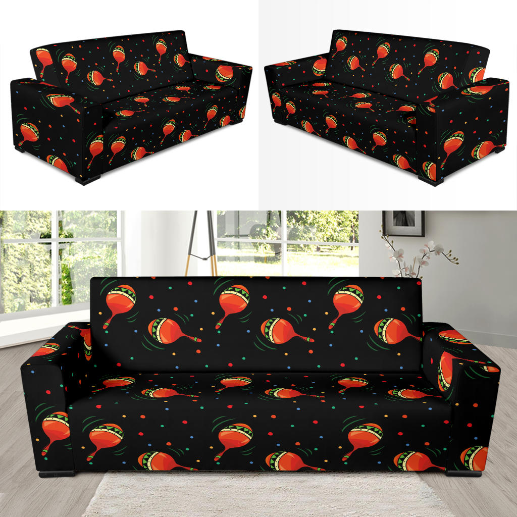 Maracas Pattern Print Design 03 Sofa Slipcover