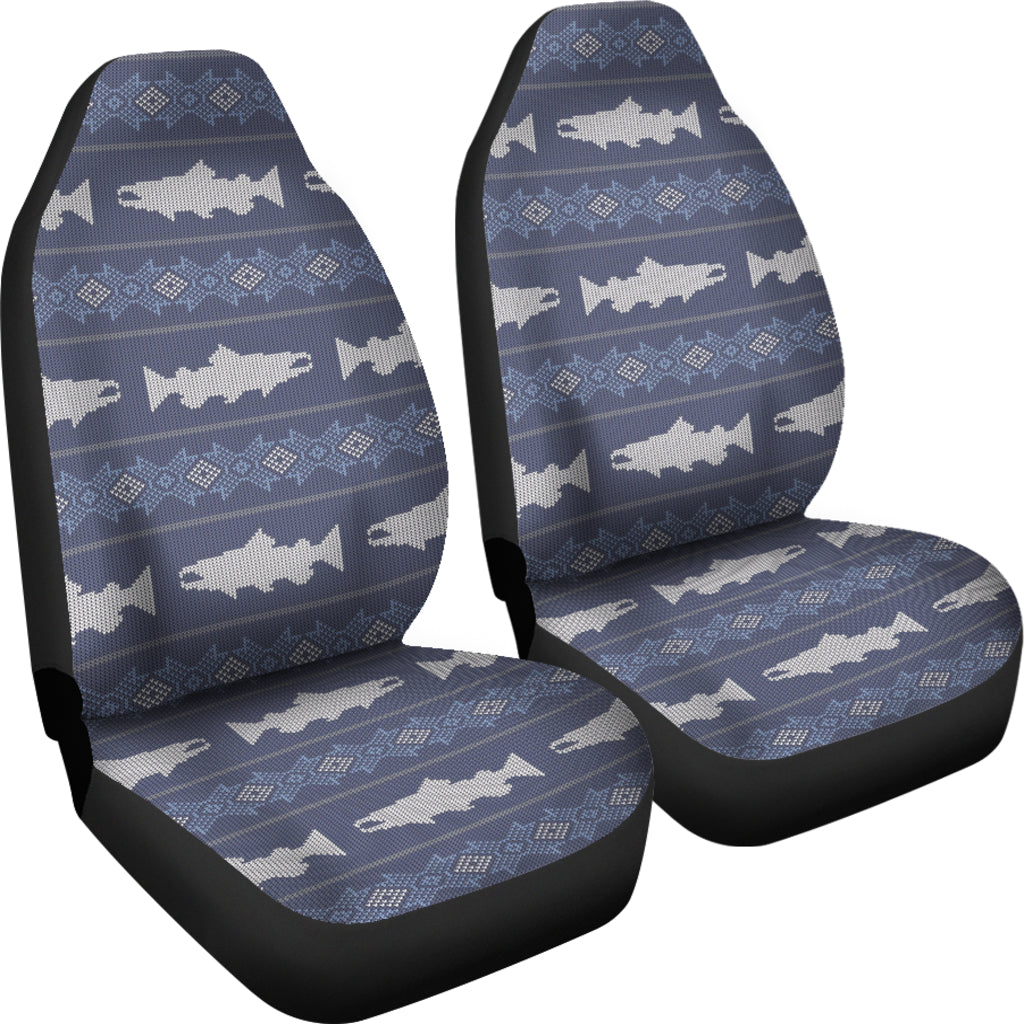 Salmon Fish Knit Style Print Design LKS304 Car Seat Covers