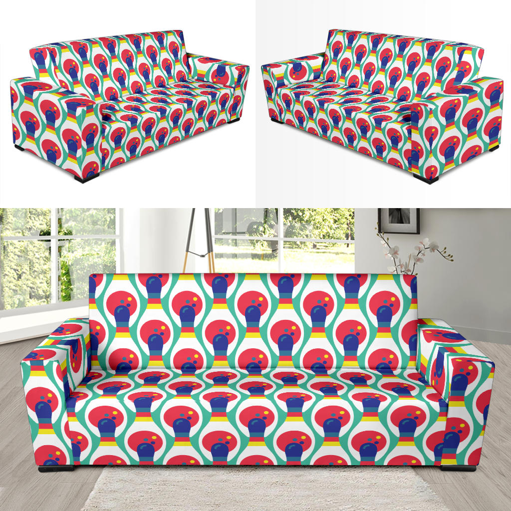 Bowling Pattern Print Design 05 Sofa Slipcover