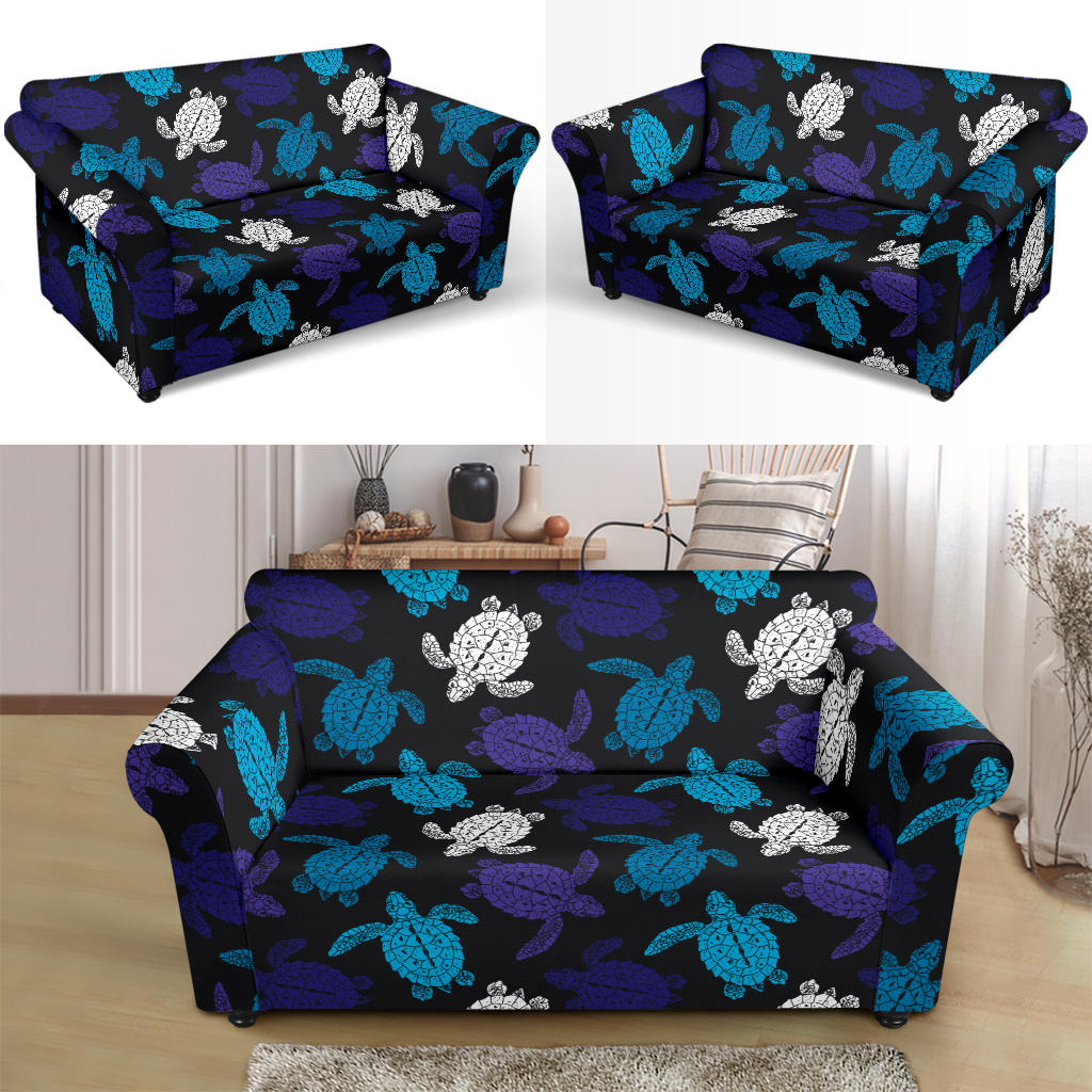 Sea Turtle Print Design LKS306 Loveseat Couch Slipcover