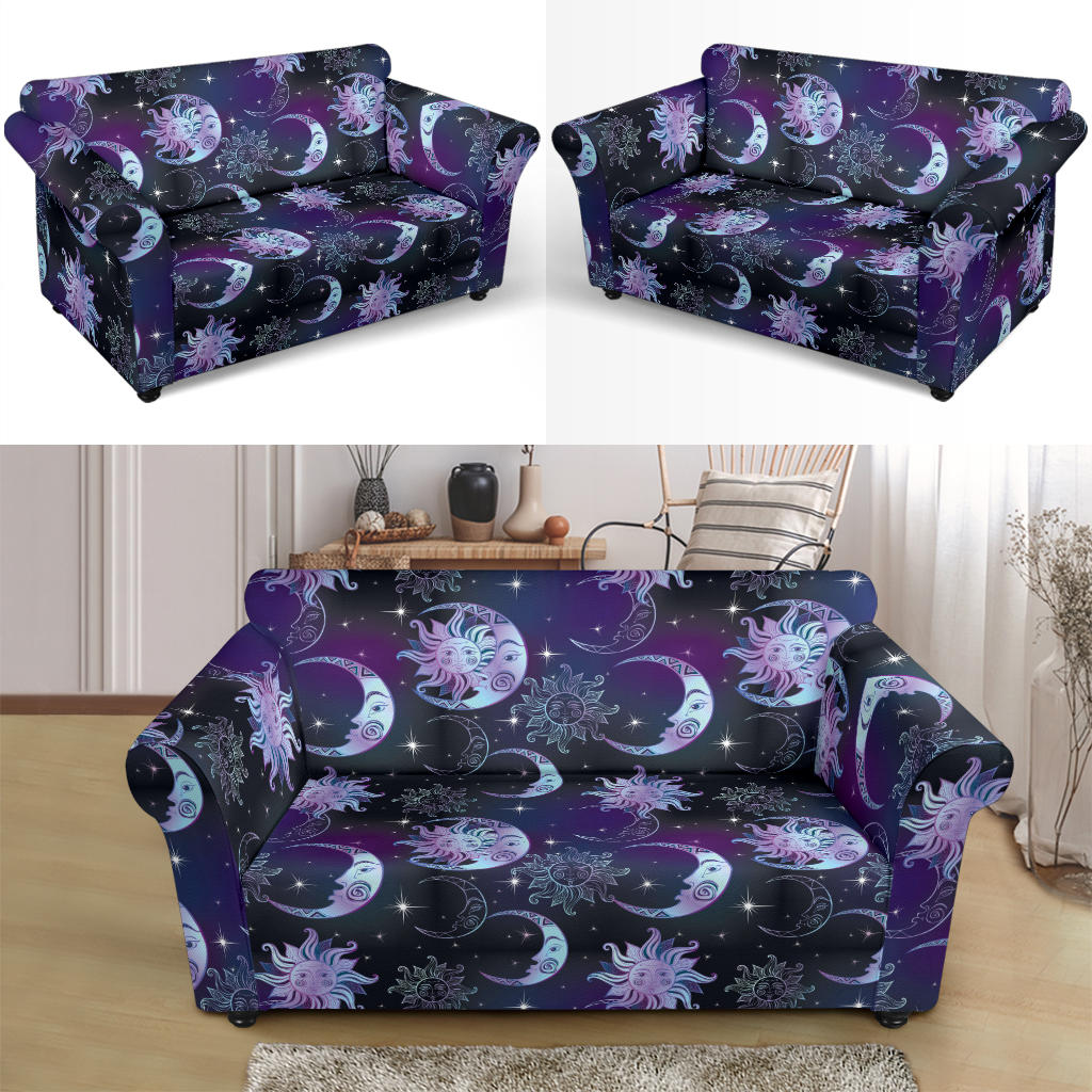 Sun Moon Print Design LKS303 Loveseat Couch Slipcover