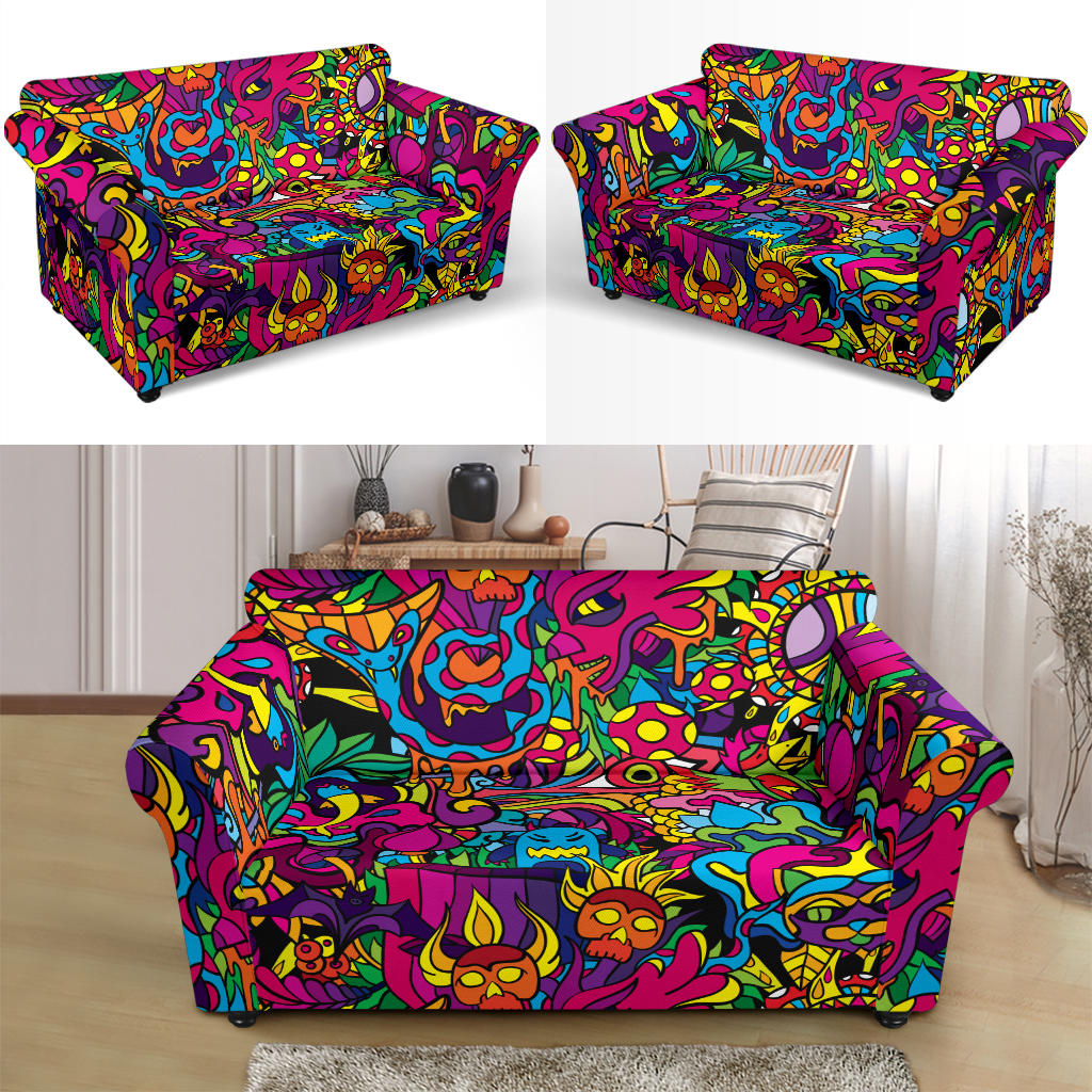 Trippy Print Design LKS304 Loveseat Couch Slipcover