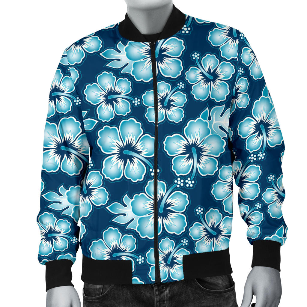 Hibiscus Flower Hawaiian Themed Men Bomber Jacket