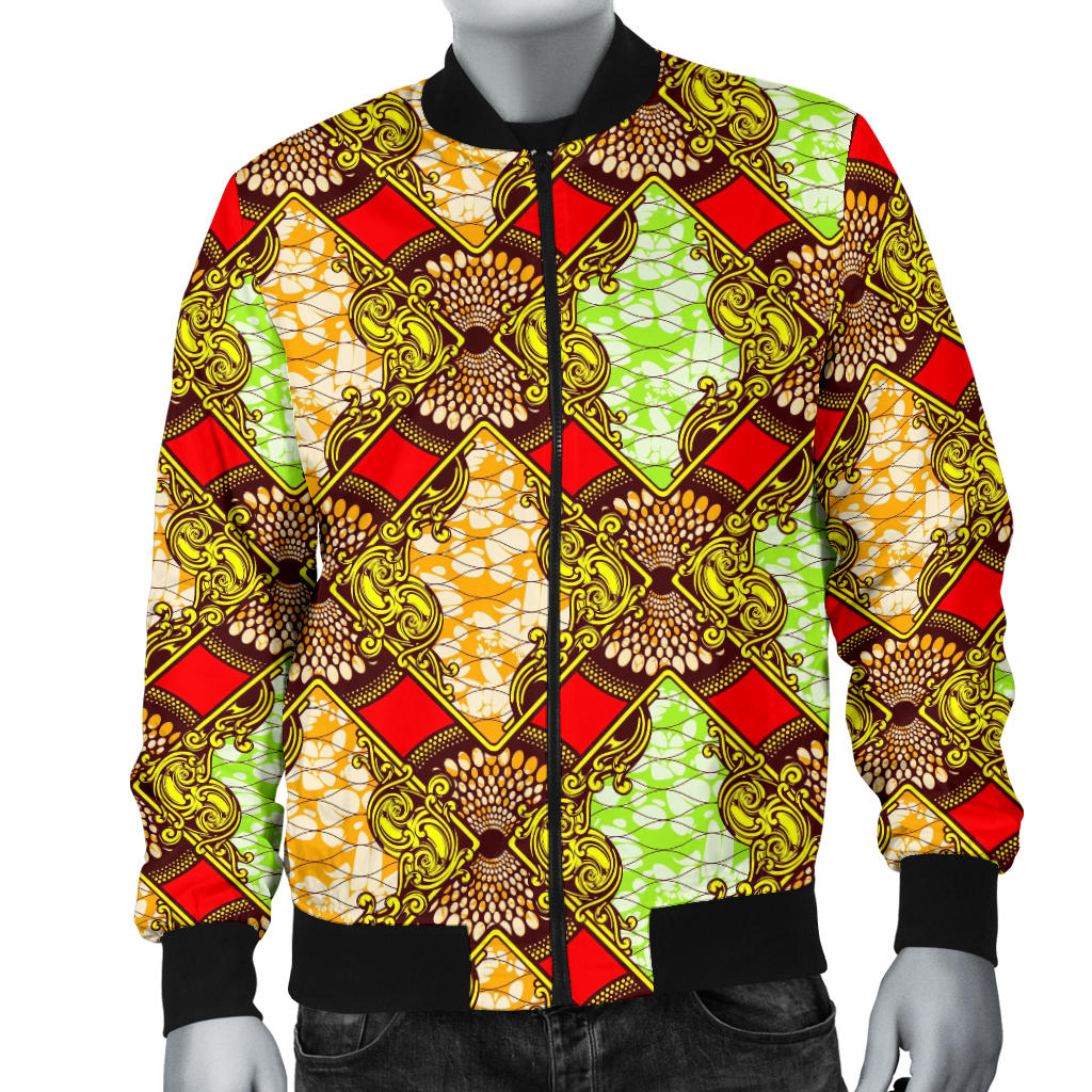 African Classic Print Pattern Men Bomber Jacket