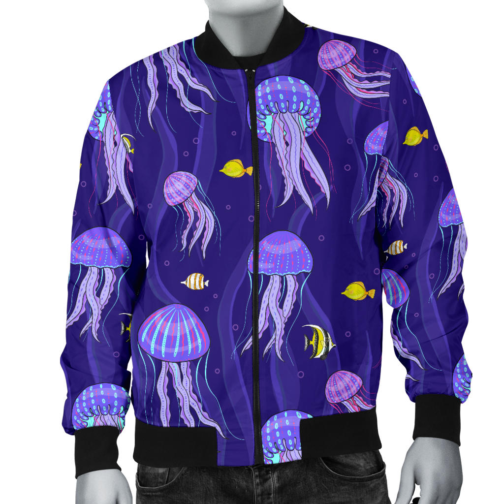 Jellyfish Style Print Men Bomber Jacket