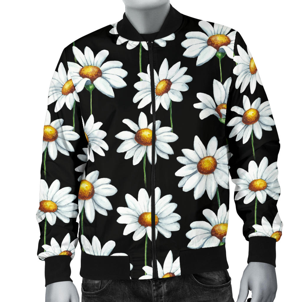 Daisy Print Pattern Men Bomber Jacket