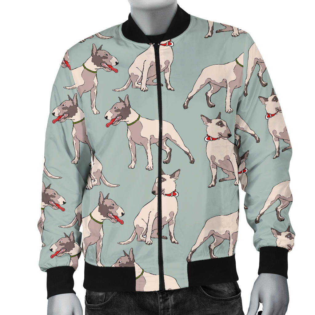 Bull Terrier Cute Print Pattern Men Bomber Jacket