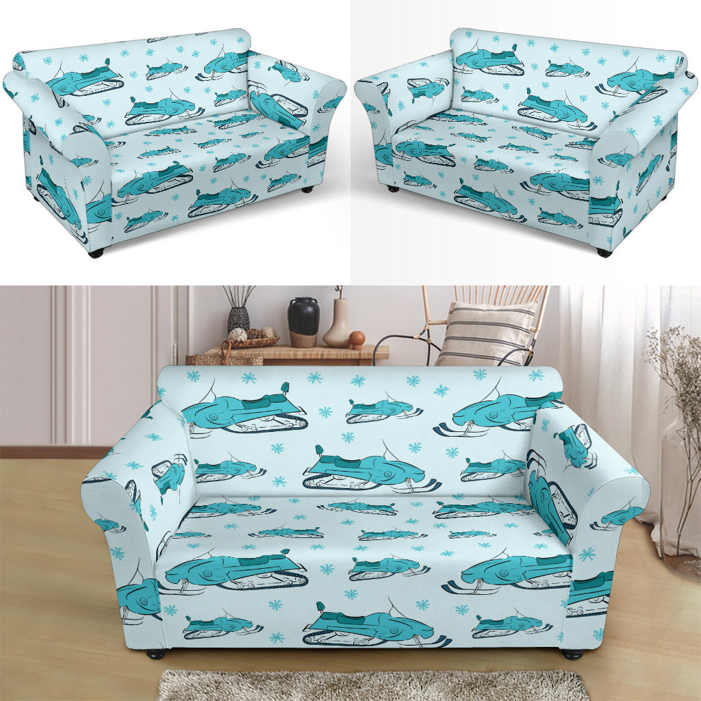 Snowmobile Print Design LKS301 Loveseat Couch Slipcover