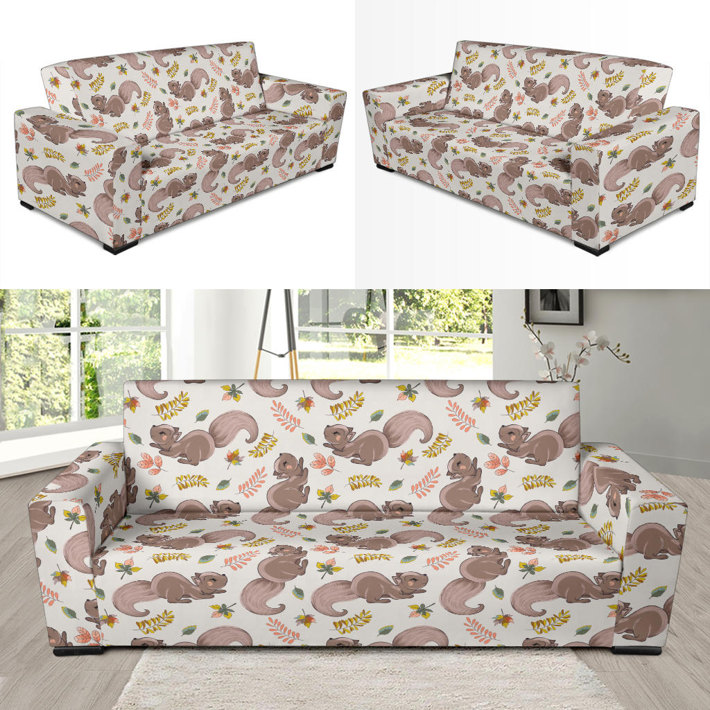 Squirrel Print Design LKS307 Sofa Slipcover