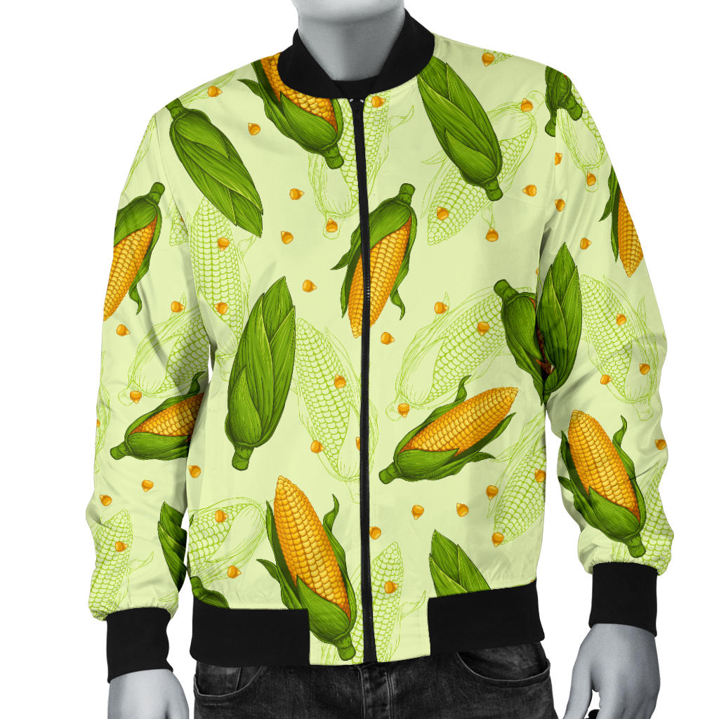 Agricultural Fresh Corn cob Print Pattern Men Bomber Jacket