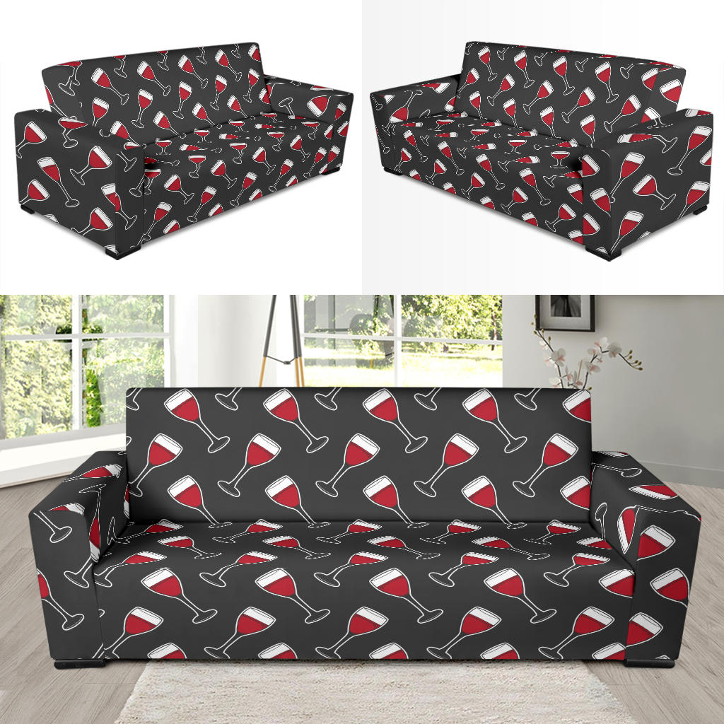 Wine Print Design LKS308 Sofa Slipcover