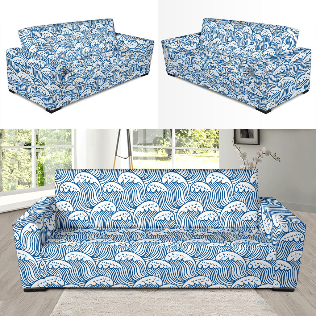 Wave Print Design LKS306 Sofa Slipcover