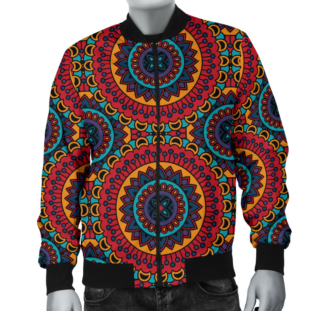 Bohemian Mandala Style Print Men Bomber Jacket