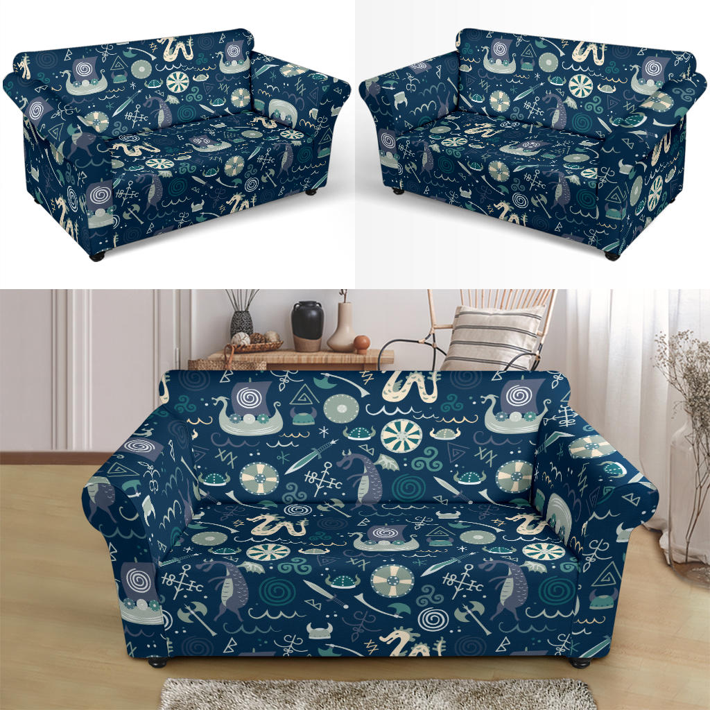 Vikings Print Design LKS305 Loveseat Couch Slipcover