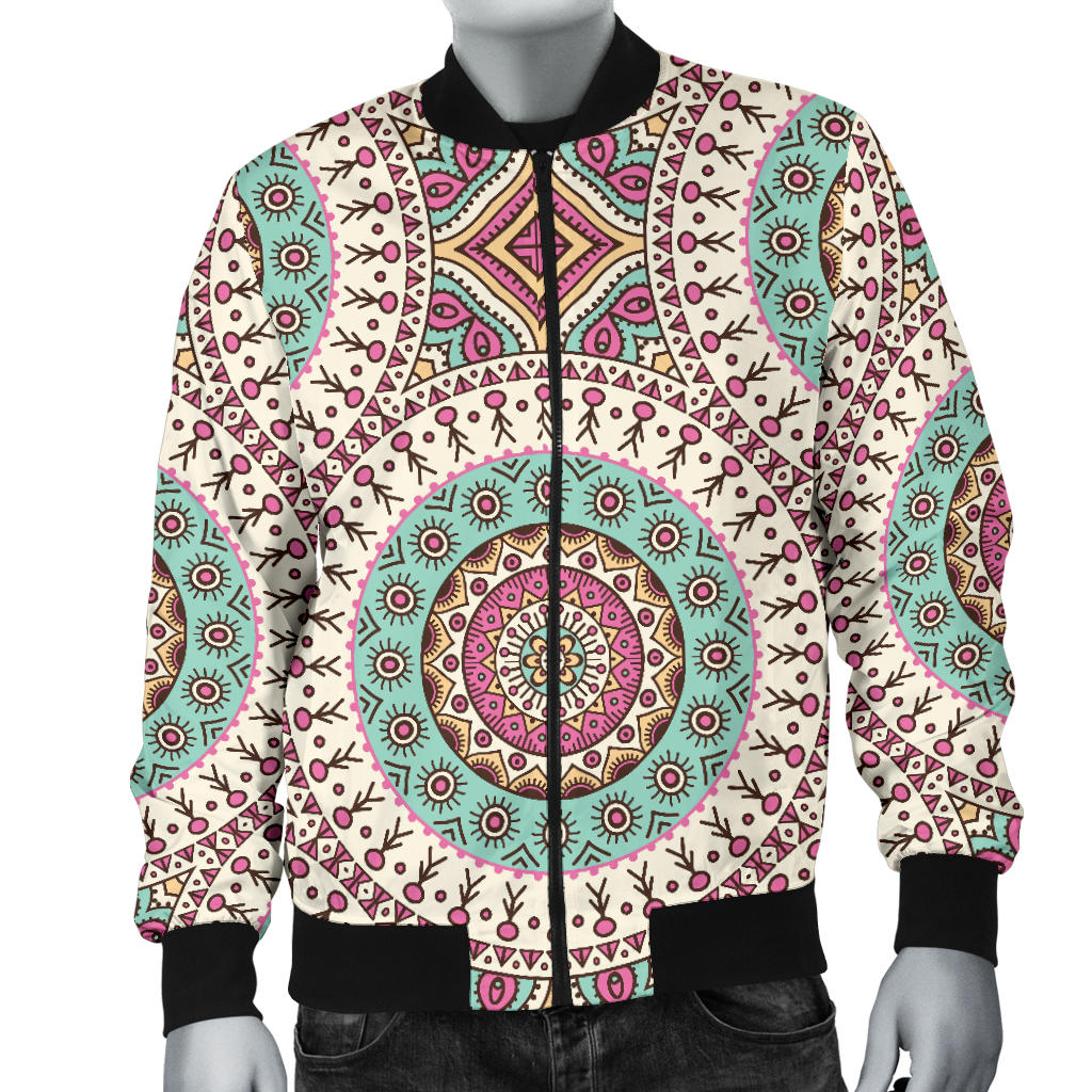 Bohemian Round Style Print Men Bomber Jacket