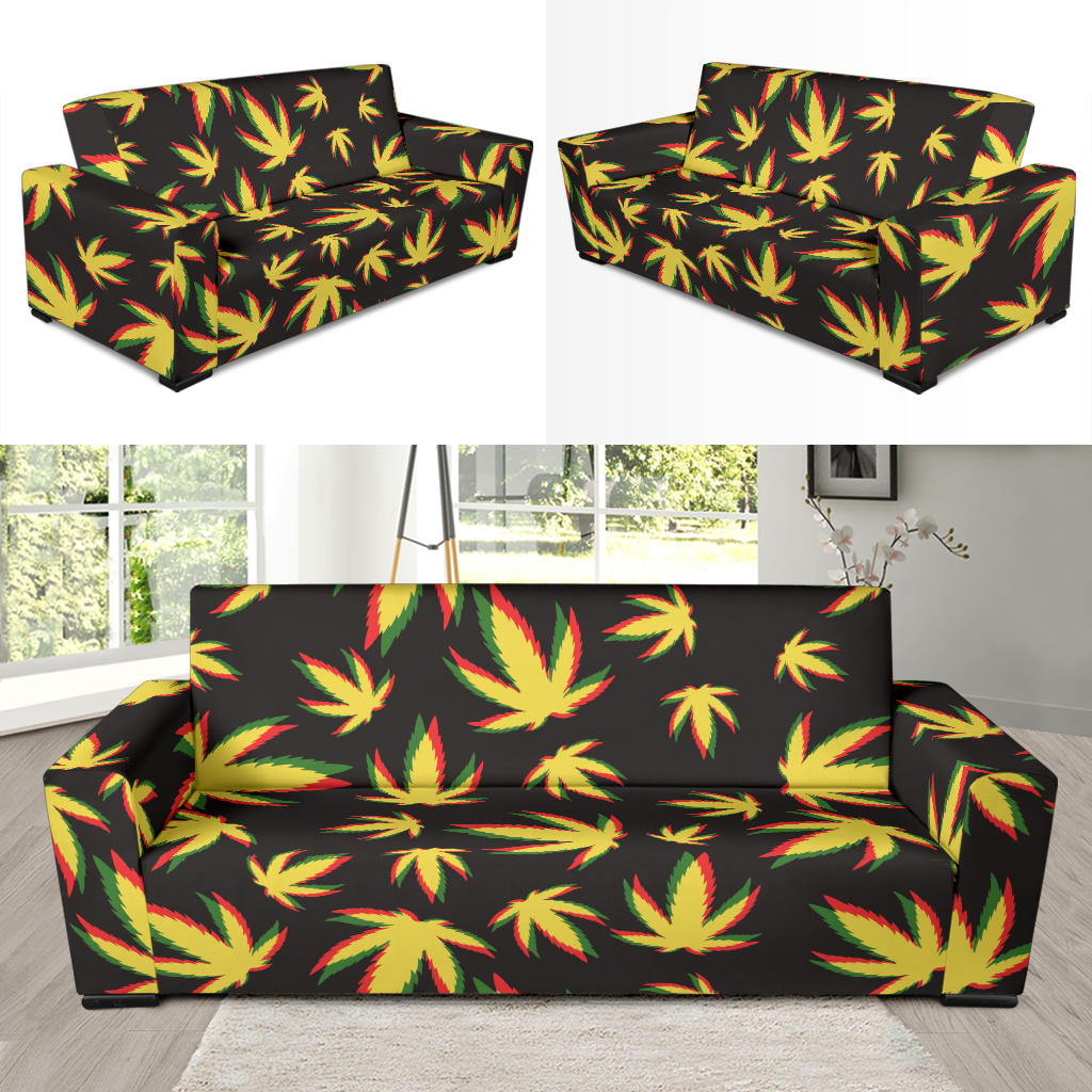 Pot Leaf Pattern Print Design A02 Sofa Slipcover