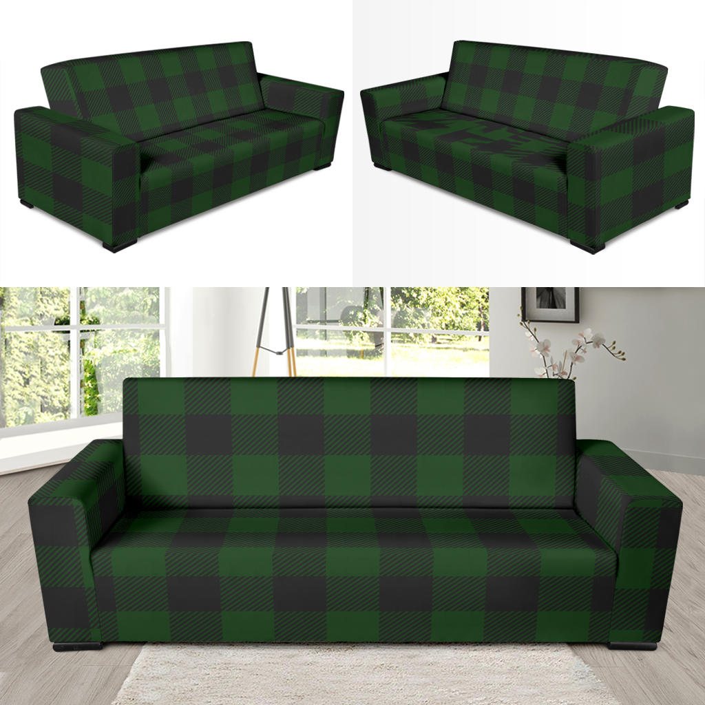 Buffalo check Green Pattern Print Design 02 Sofa Slipcover