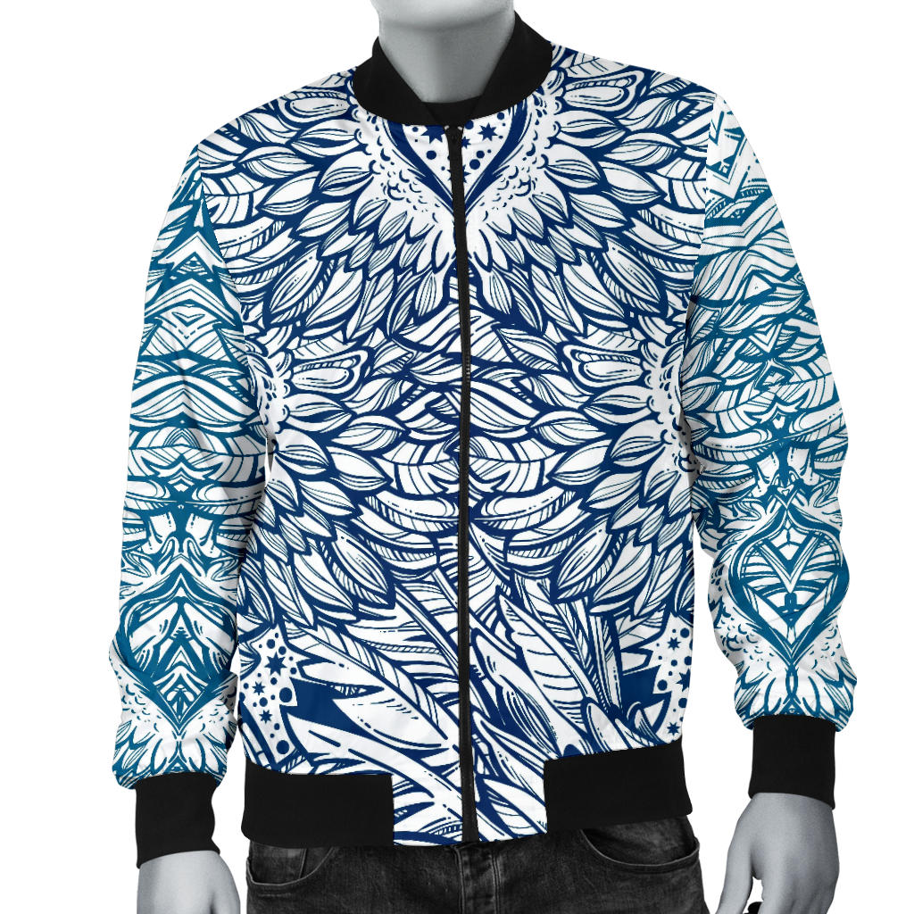 Angel Wings Boho Design Themed Print Men Bomber Jacket