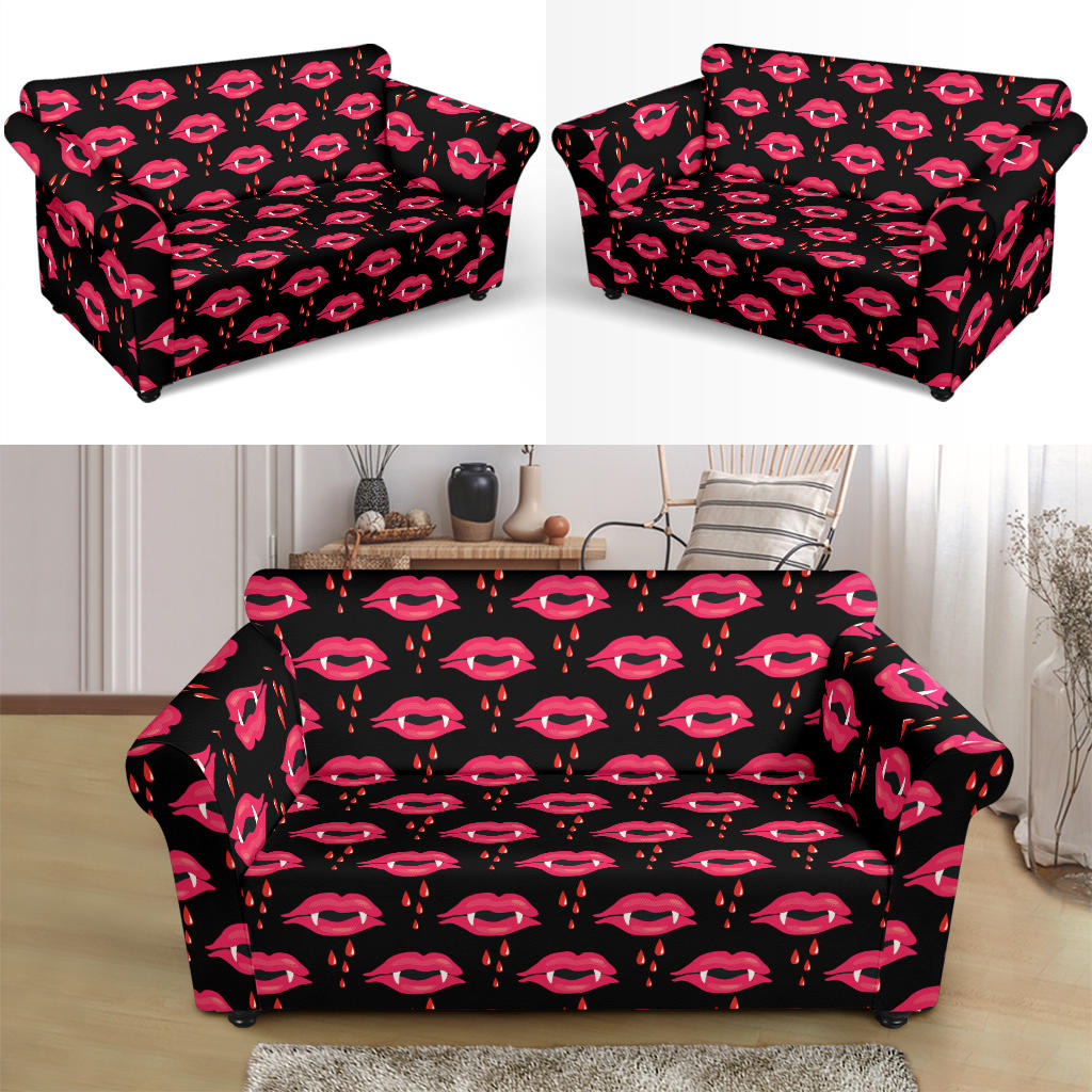 Vampire Lips Print Design LKS303 Loveseat Couch Slipcover