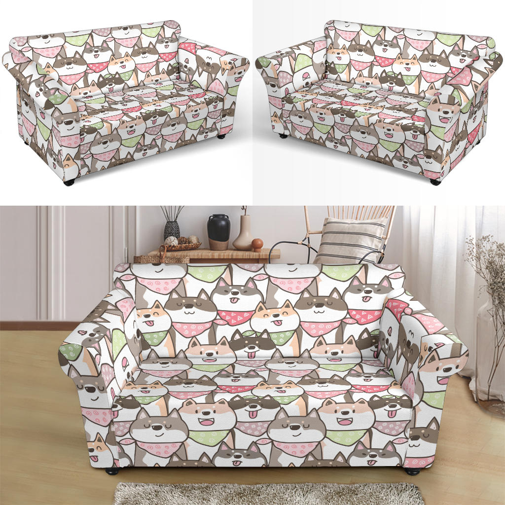 Shiba Inu Print Design LKS305 Loveseat Couch Slipcover