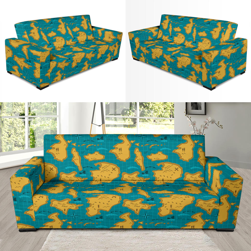World Map Print Design LKS301 Sofa Slipcover