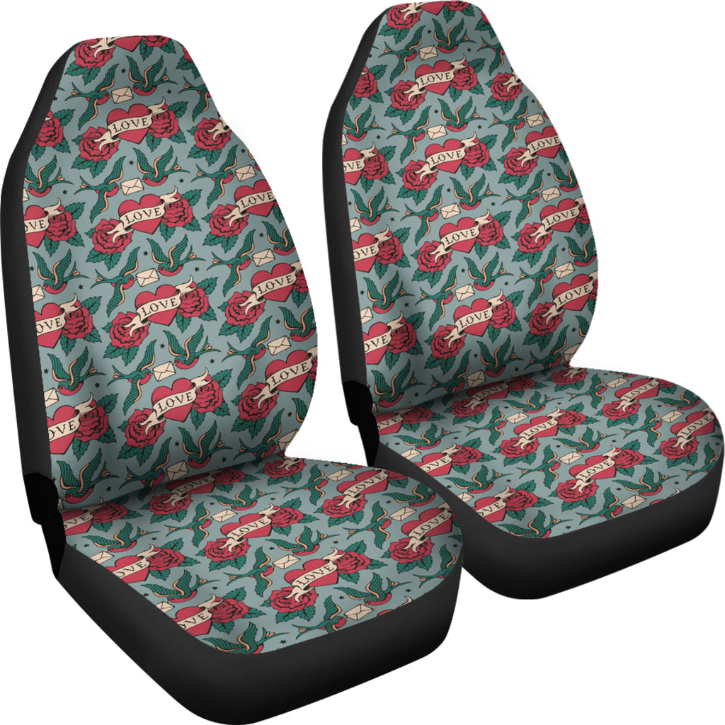 Tattoo Heart Print Design LKS301 Car Seat Covers