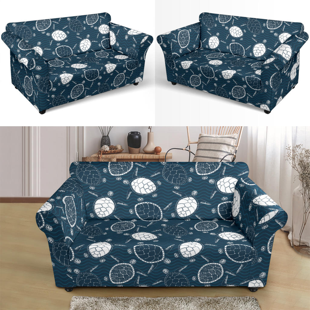 Sea Turtle Print Design LKS3015 Loveseat Couch Slipcover