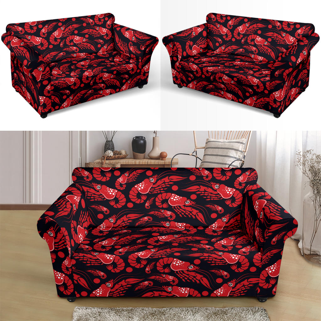 Shrimp Print Design LKS303 Loveseat Couch Slipcover