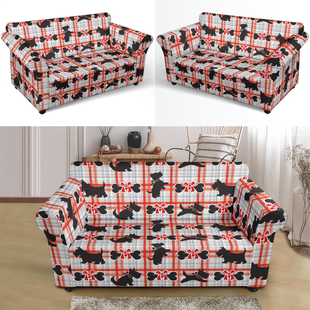 Scottish Terriers Print Design LKS3014 Loveseat Couch Slipcover