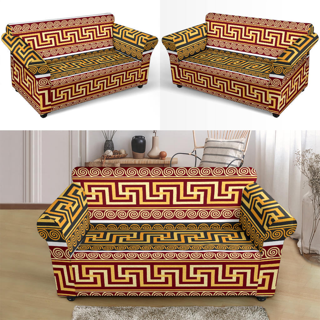 Ancient Greek Pattern Print Design LKS302 Loveseat Couch Slipcover