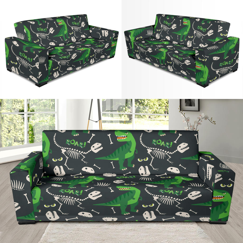 T Rex Pattern Print Design A05 Sofa Slipcover