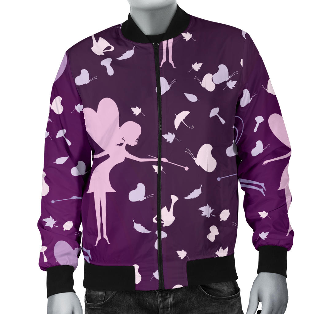 Fairy Pink Print Pattern Men Bomber Jacket