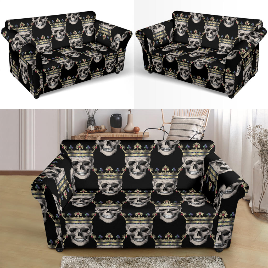 Skull King Print Design LKS3010 Loveseat Couch Slipcover