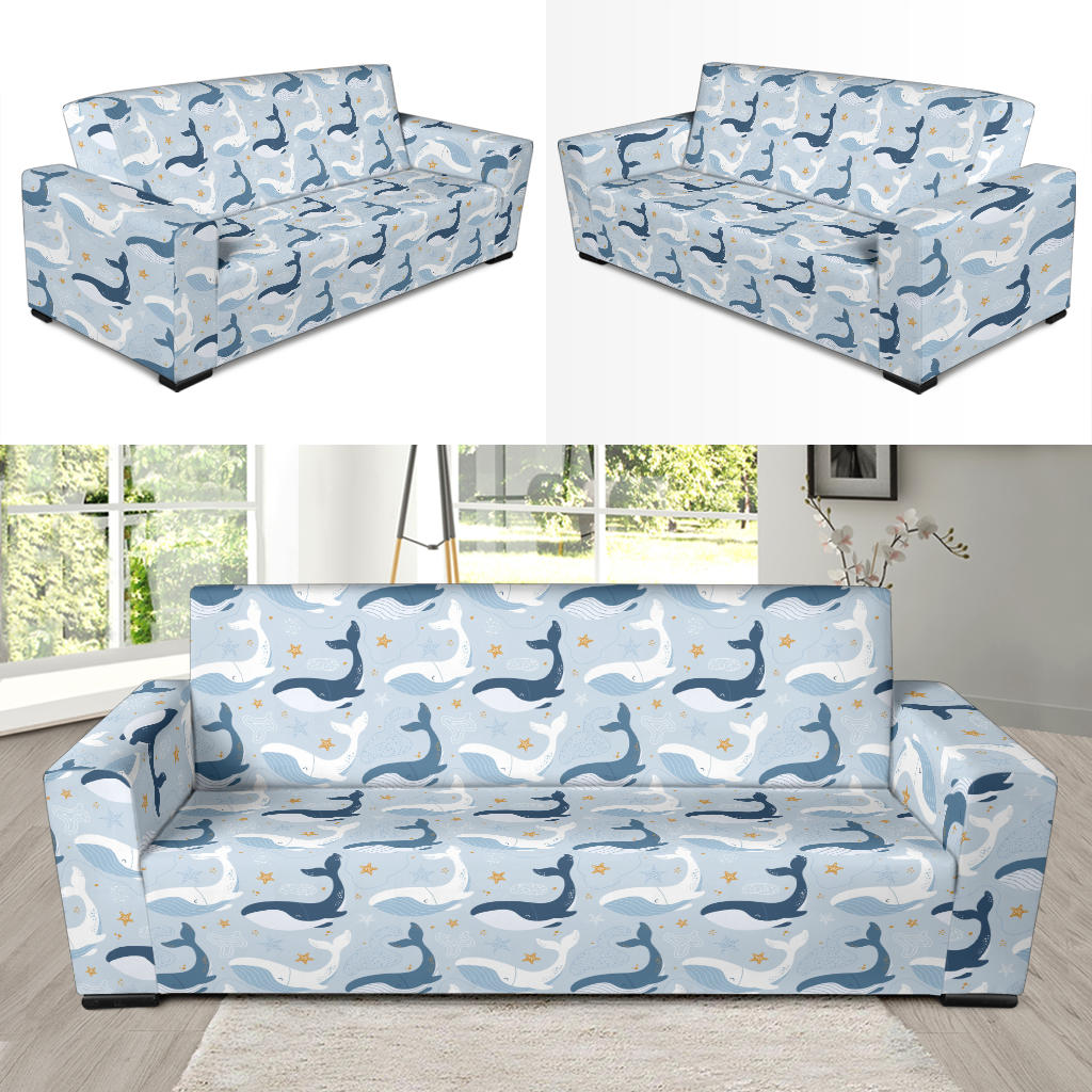 Whale Print Design LKS305 Sofa Slipcover