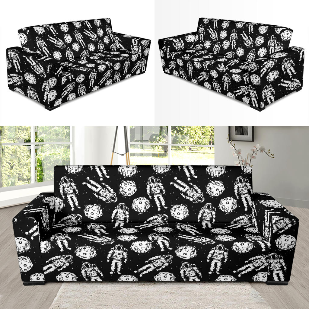 Astronaut Pattern Print Design 03 Sofa Slipcover