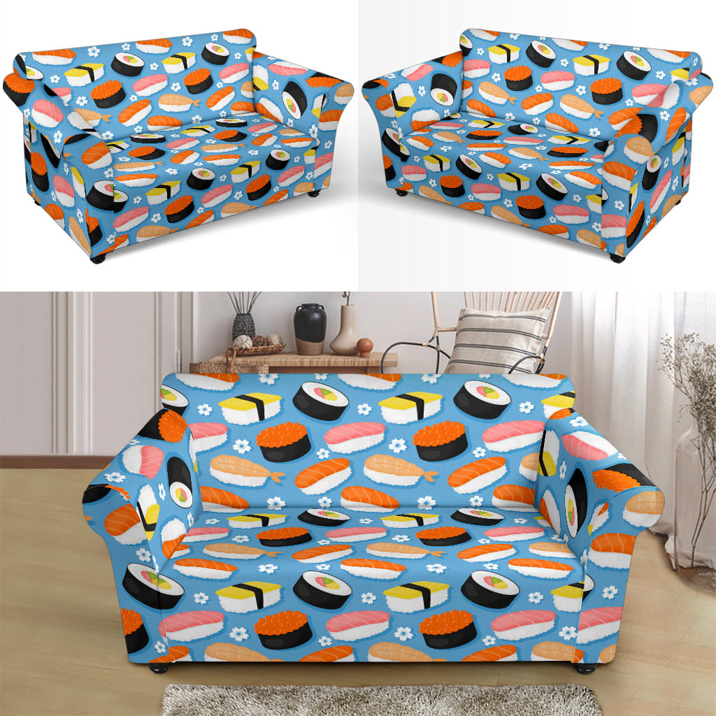 Sushi Print Design LKS304 Loveseat Couch Slipcover