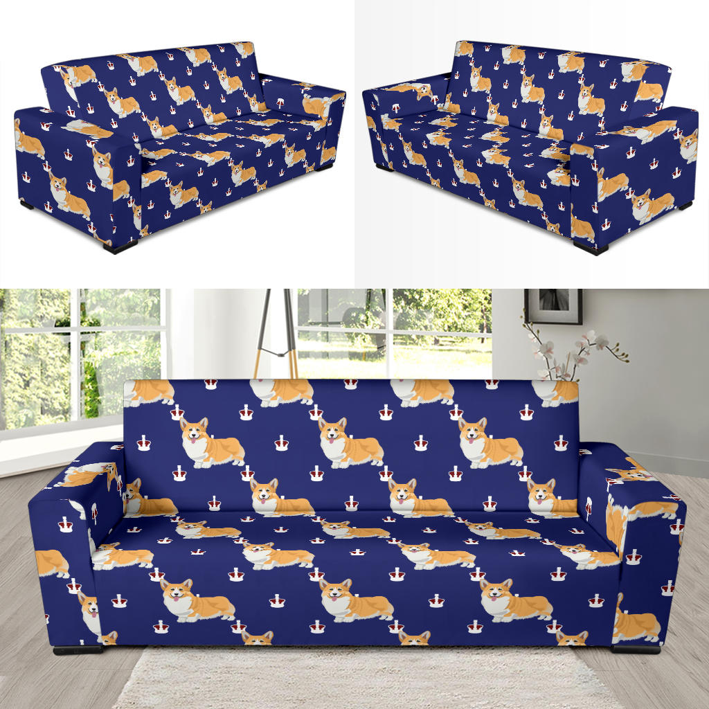 Pembroke Welsh Corgis Pattern Print Design A07 Sofa Slipcover