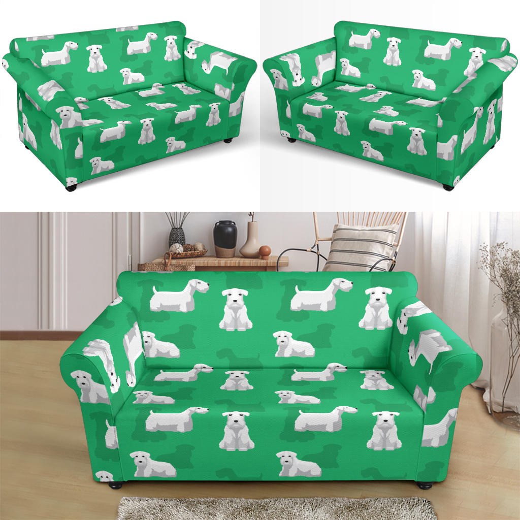 Sealyham Terriers Print Design LKS301 Loveseat Couch Slipcover