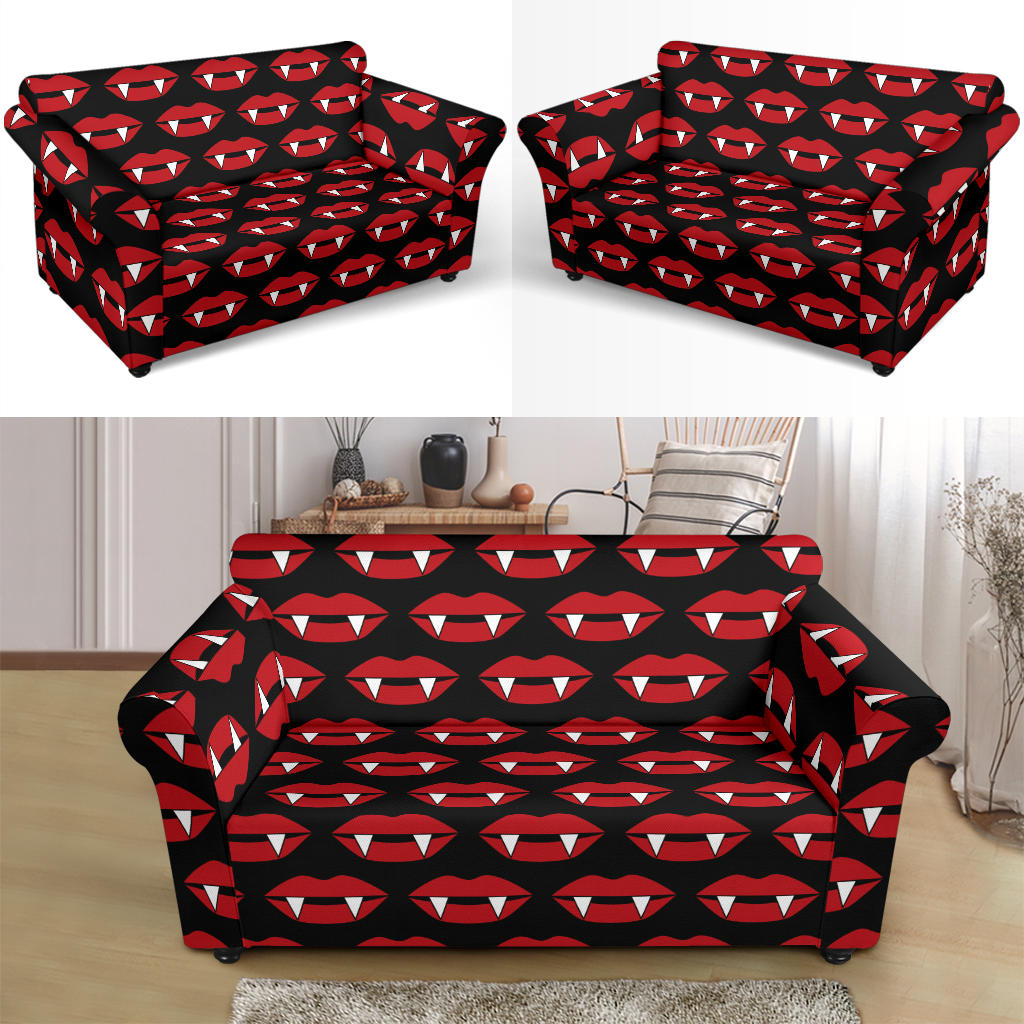 Vampire Lips Print Design LKS302 Loveseat Couch Slipcover