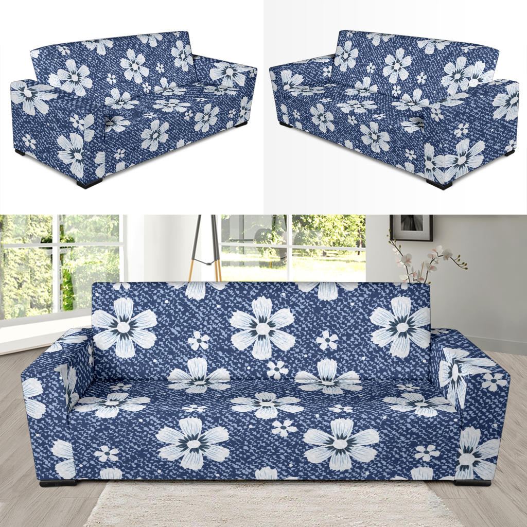 Jean Flower Pattern Print Design 03 Sofa Slipcover