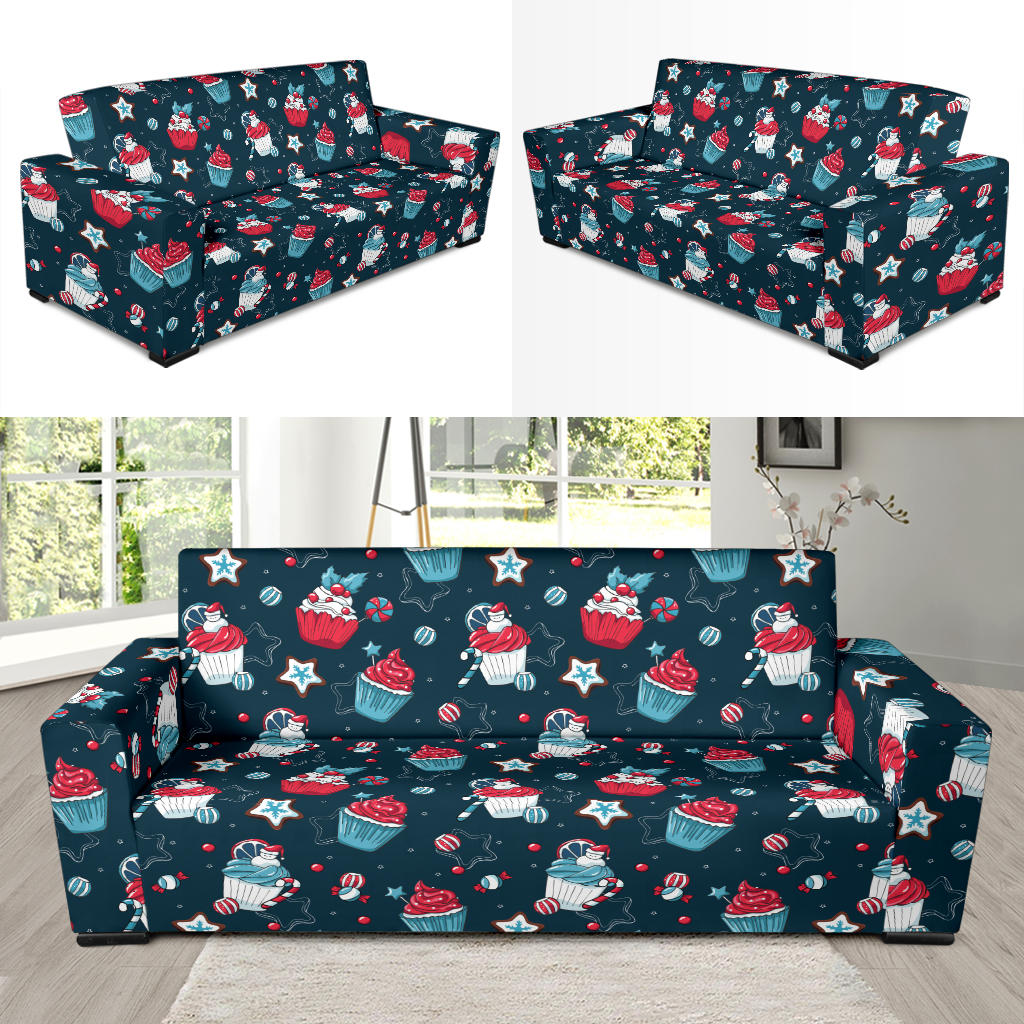 Cupcake Pattern Print Design 03 Sofa Slipcover