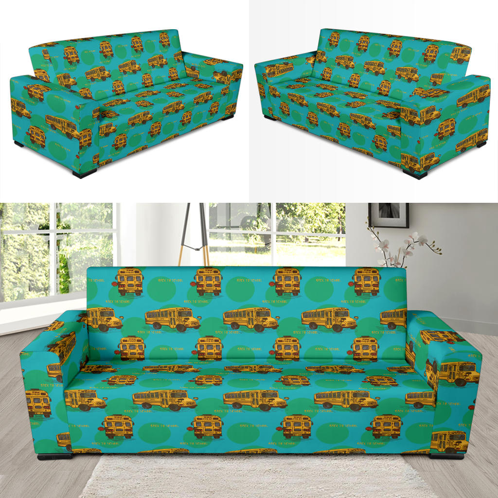 School Bus Print Design LKS308 Sofa Slipcover