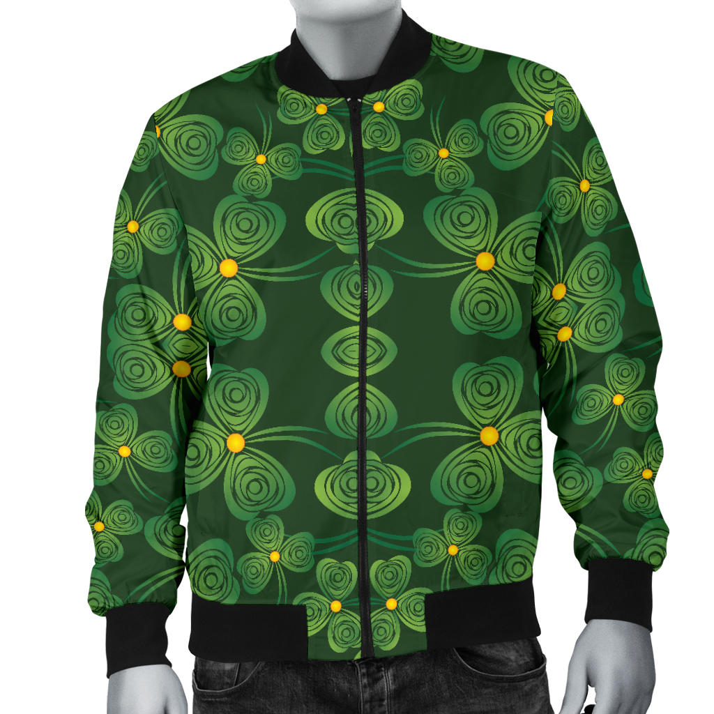 Shamrock Pattern Men Bomber Jacket