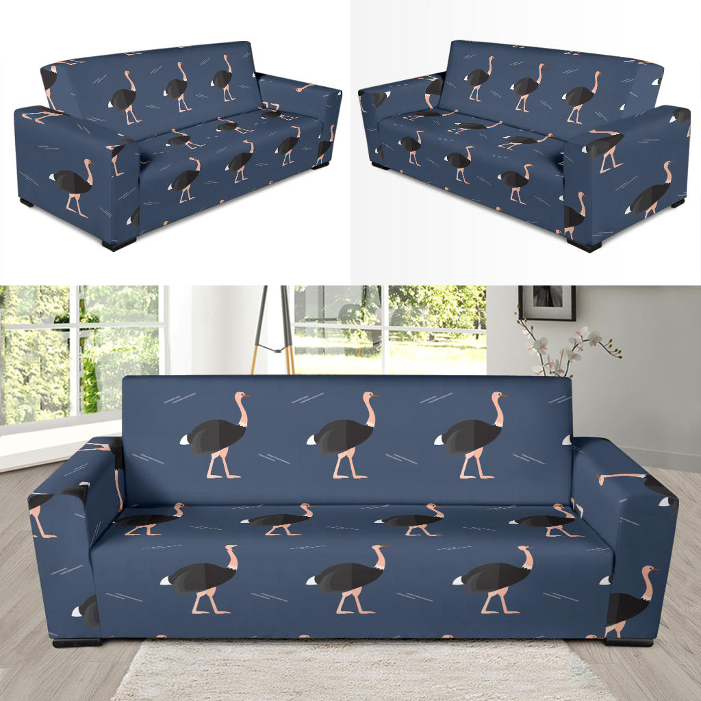 Ostrich Pattern Print Design 04 Sofa Slipcover
