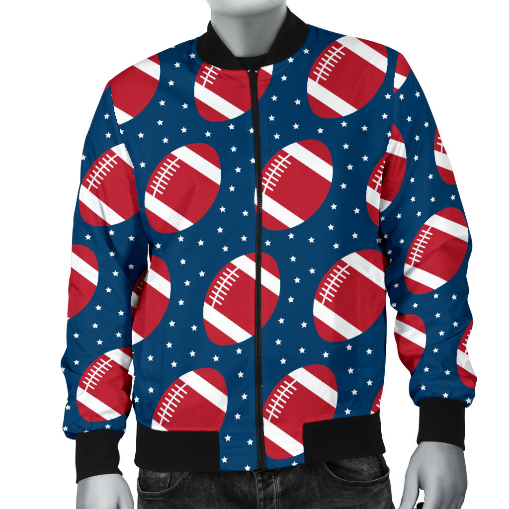 American Football Star Design Pattern Men Bomber Jacket